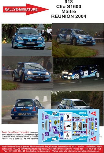 Decals ref 0918 renault - 1/43,