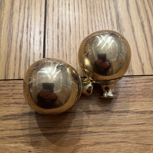 Antique brass bed - bed, knobs