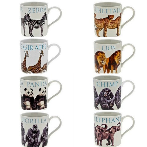 Wildlife mugs lion gorilla - mugs,