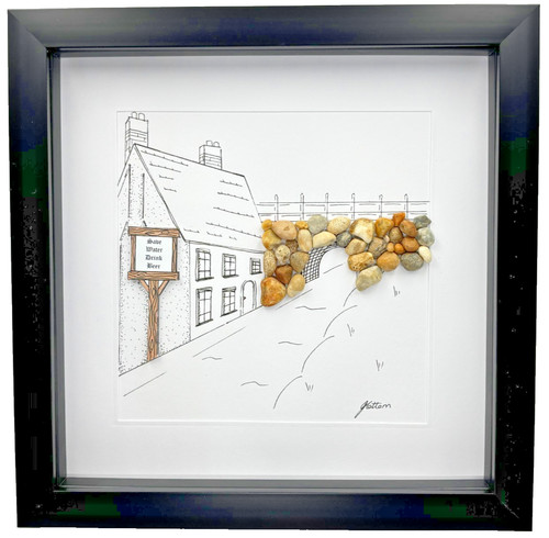 Pebble art picture rustic pub - art,