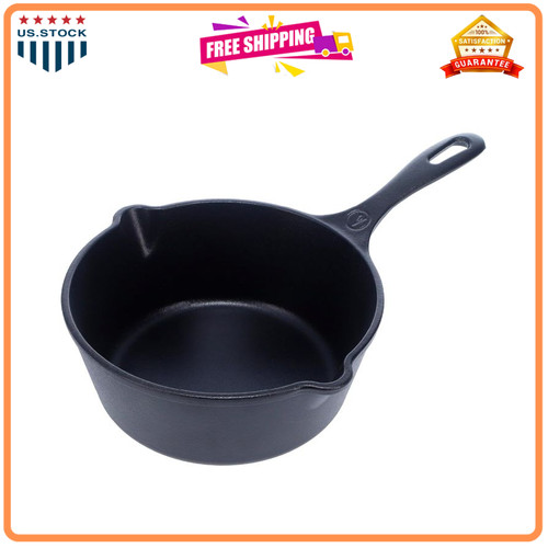 Deep cast iron saucepan high - iron,