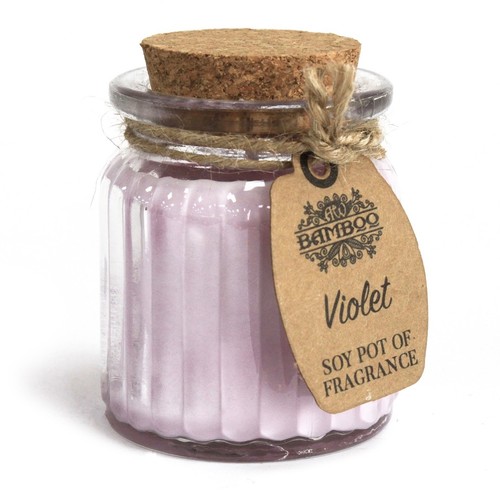 Violet soy pot scented candles - soy,