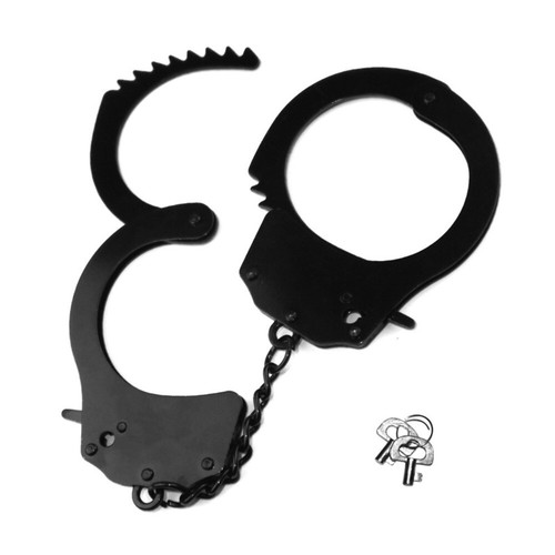 Black metal handcuffs fancy - metal,