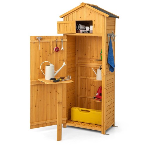 Outdoor wooden tool shed with - wooden,