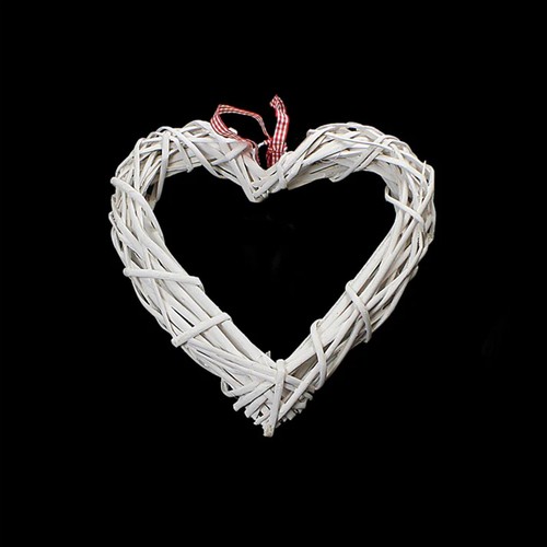 Straw wooden heart - wooden,