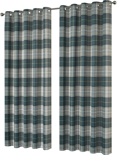 Blackout eyelet curtains check - curtains,
