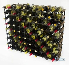 Cranville wine rack storage 90 bottle dark oak stain wood/black metal assembled