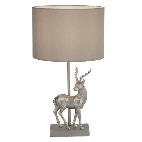 Silver stag table lamp - stag, with