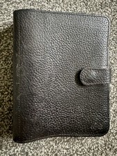 MULBERRY Genuine Vintage Black Grain Leather Filofax - Fantastic Condition