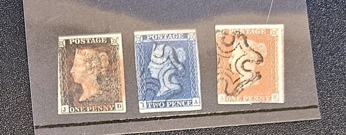 Penny black stamps queen - black,