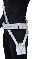 Sword Frog White Leather Belt