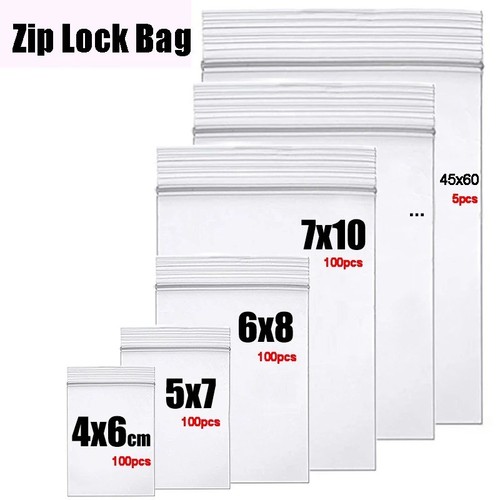 Clear zip lock bags resealable - lock,