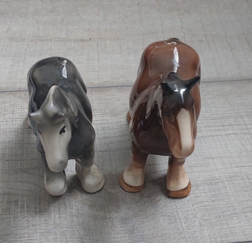 Shire horse figurines x2 - shire, figurines.