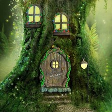 Fairy Garden Ornaments Outdoor Accessories Door Window Glow In The Dark House 