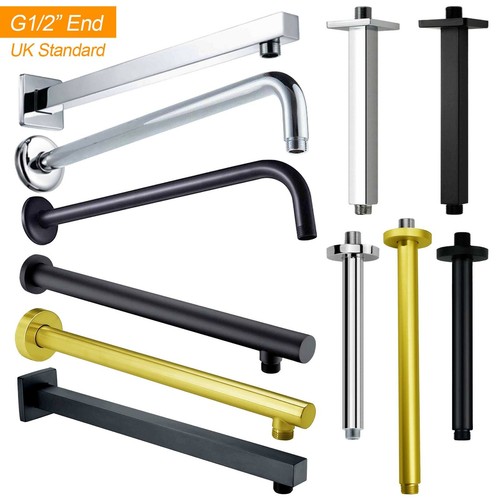Chrome black brass shower - brass, arm