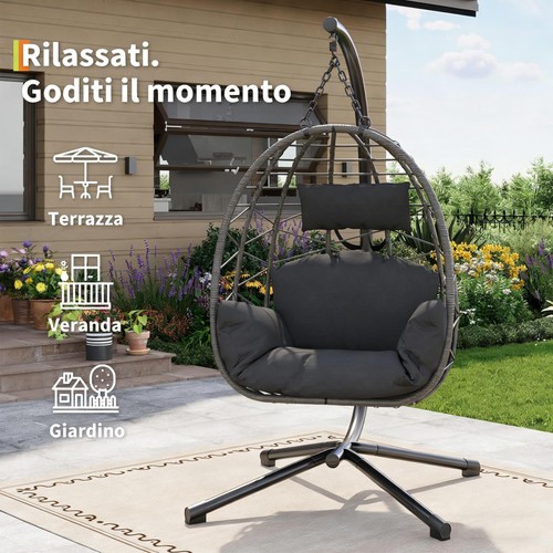 Rattan swing egg - chair, garden