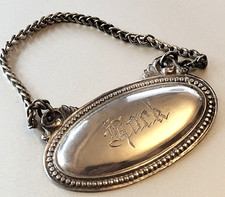 Vintage Silver Plated Hock Decanter Carafe Label