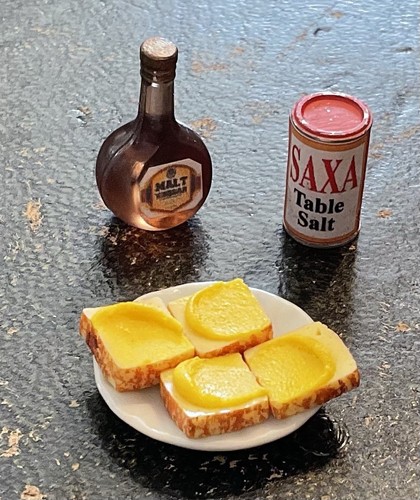 Vintage dolls house breakfast - house,