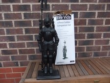 4 Piece Black Knight (Soldier) Fireside Companion Set NEW never Used