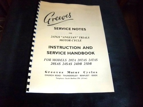 Greeves service notes for - service,