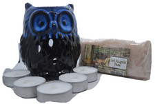 Ceramic Blue Black Owl Oil