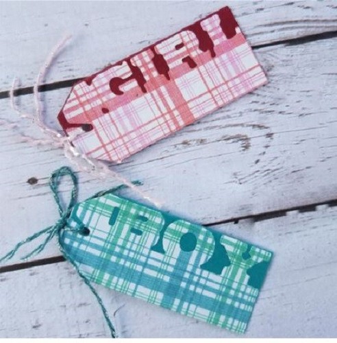 Boy girl gift tag - &,
