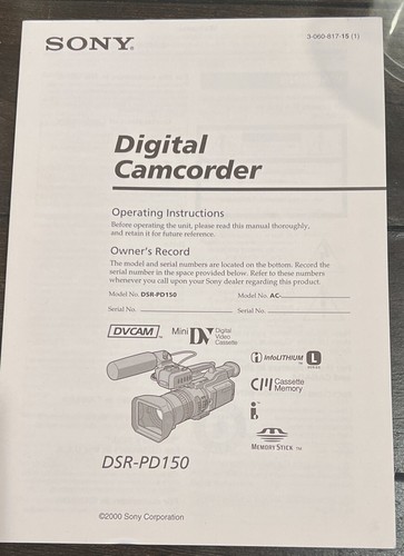 Sony dsr 150 - sony, pd-150