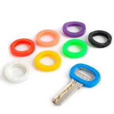 8PC Bright Colors Hollow Silicone Key Cap Covers Topper Keychain Keyring; C K5T4