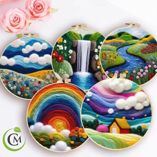 Wool felting painting - painting, kit