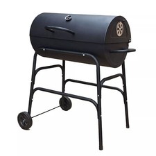 Large Oil Drum Charcoal Bbq Grill Smoker Cart Barbecue Rack Portable Wheel Stand