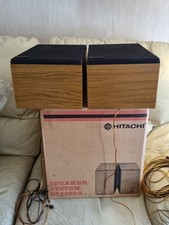 Hitachi Retro Speakers In Box with Cables See Pics for Condition Untested