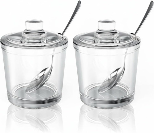 Set clear glass sugar - set, 2