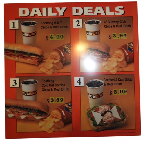Vintage 1994 subway restaurant - vintage,