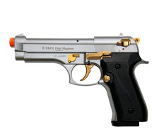 READ Desc!!! EKOL V92F Nickel Finish With Gold Fittings - Front Firing Blank Gun