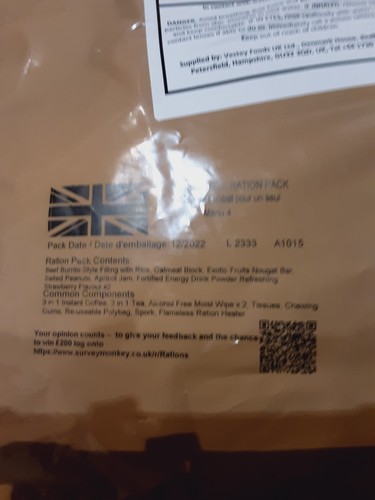 Single meal ration pks - meal,