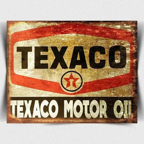 Texaco motor oil sign - oil, metal