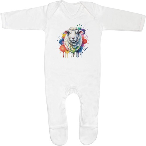 Sheep portrait baby romper - baby,
