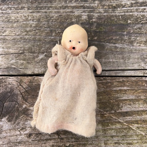 Antique ceramic chalkware baby - antique,
