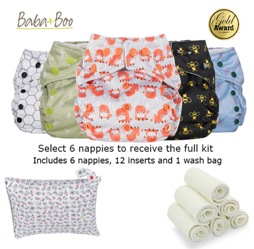 Reusable nappies bundle - nappies, full