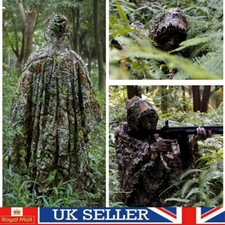 Poncho Adult 3D Gillie Suit Woodland Camouflage Hunting Cloak Tactical Clothes Y