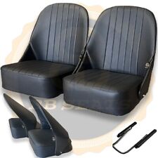 Pair BB Vintage Tipping Hinged Bucket Classic Car Seats Low Back HOT ROD KIT CAR