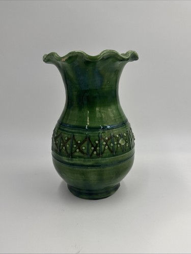 Vintage artisan green flower - vintage,