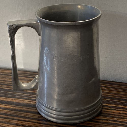 Vintage pewter glass bottomed - vintage,