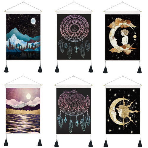 Tapestry tassels moon mountain - tassels,