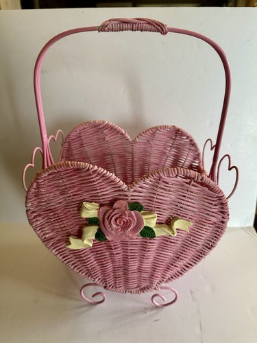 Large pink heart wrought - wrought, iron