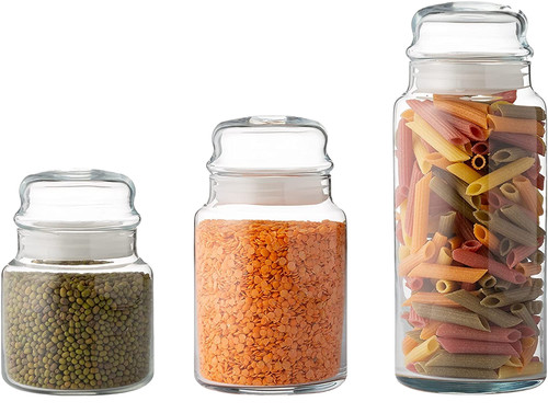 Airtight glass storage jars - glass,