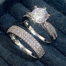 silvery Natural Diamond Ring