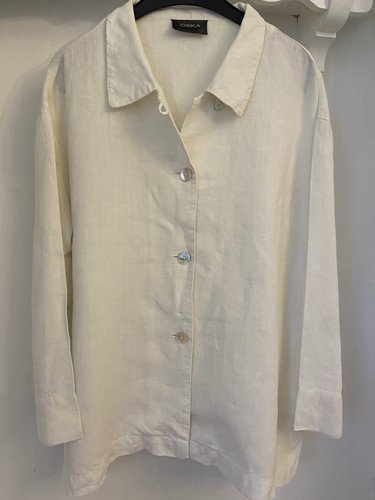 Oska white linen oversize - oska,