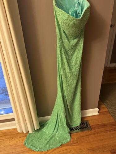 Jovani green beaded sequin - beaded,