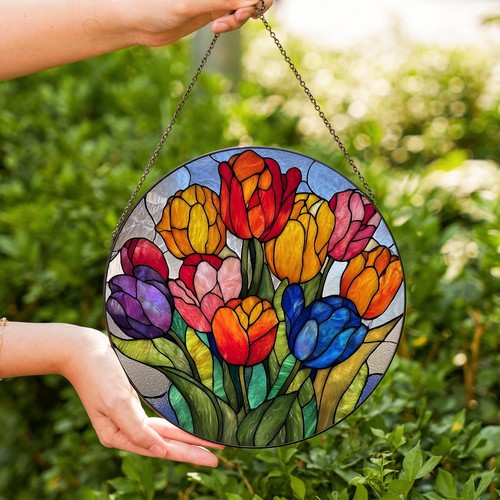 Tulips stained glass - stained,